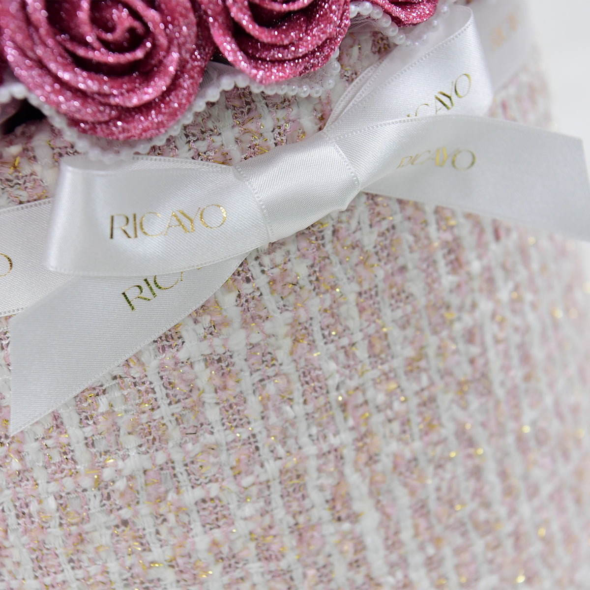 KOHANA ivory Jewelry Tweed bowl bouquet ribbon detail by RICAYO